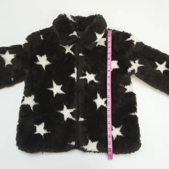 🪷4/$20🪷 Macy's Kids Epic Threads Girls Black Faux Fur White Star … - Picture 14 of 17
